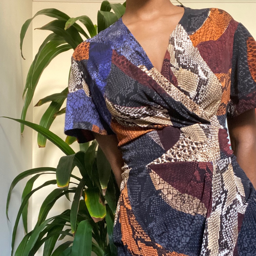 Just Cavalli Roberto snake print wrap dress